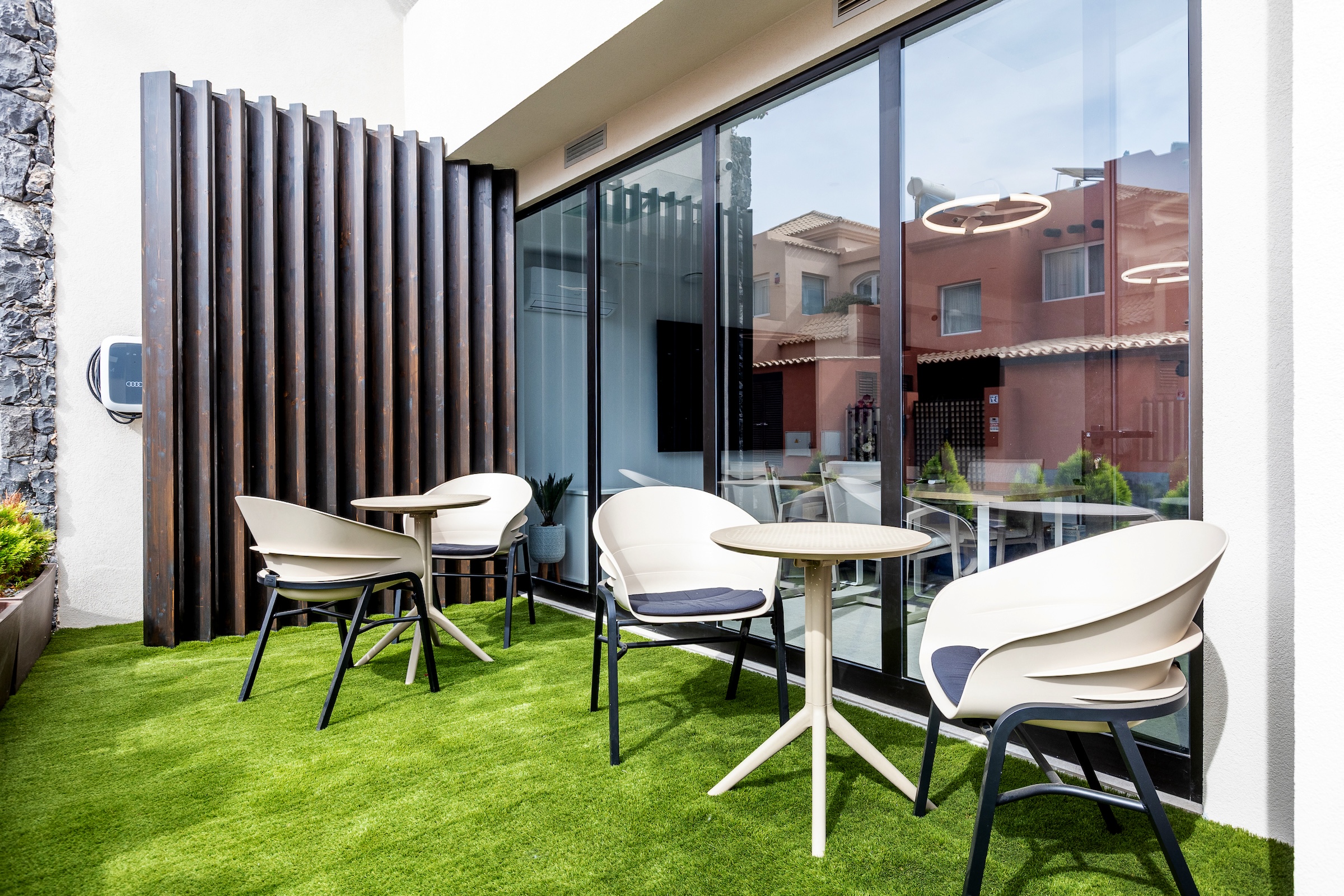 Terraza del espacio de coworking.